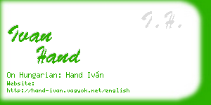 ivan hand business card